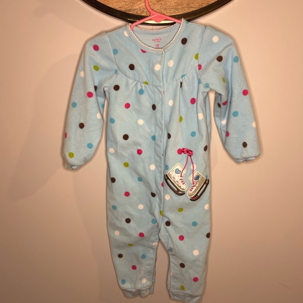 Cozy Blue Polka Dot Kids Pajamas